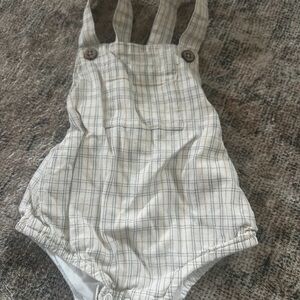 Jamie Kay Beige Checkered Baby Romper 3/6 Months